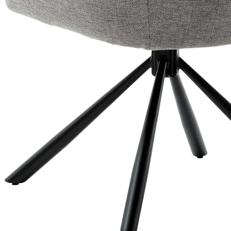 Federkern-Tischsessel in Grau - Castalla (2er Set)