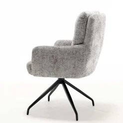 Federkern-Tischsessel in Grau - Kumin (2er Set)