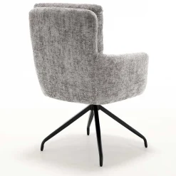 Federkern-Tischsessel in Grau - Kumin (2er Set)