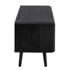 Fernsehtisch mit Klappen & Fach in Schwarz - Delavidu