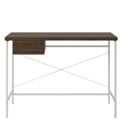 Filigraner Schreibtisch in Walnuss Optik & Weiß - Meskus