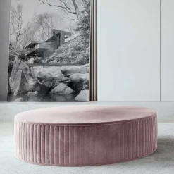 Flacher Polsterhocker in Rund 73 cm - Alamrua