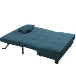 Flachgewebe Klappsofa in Petrol Blau - Katrona
