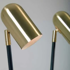2-flammige Design Stehlampe in Messing - Lounger