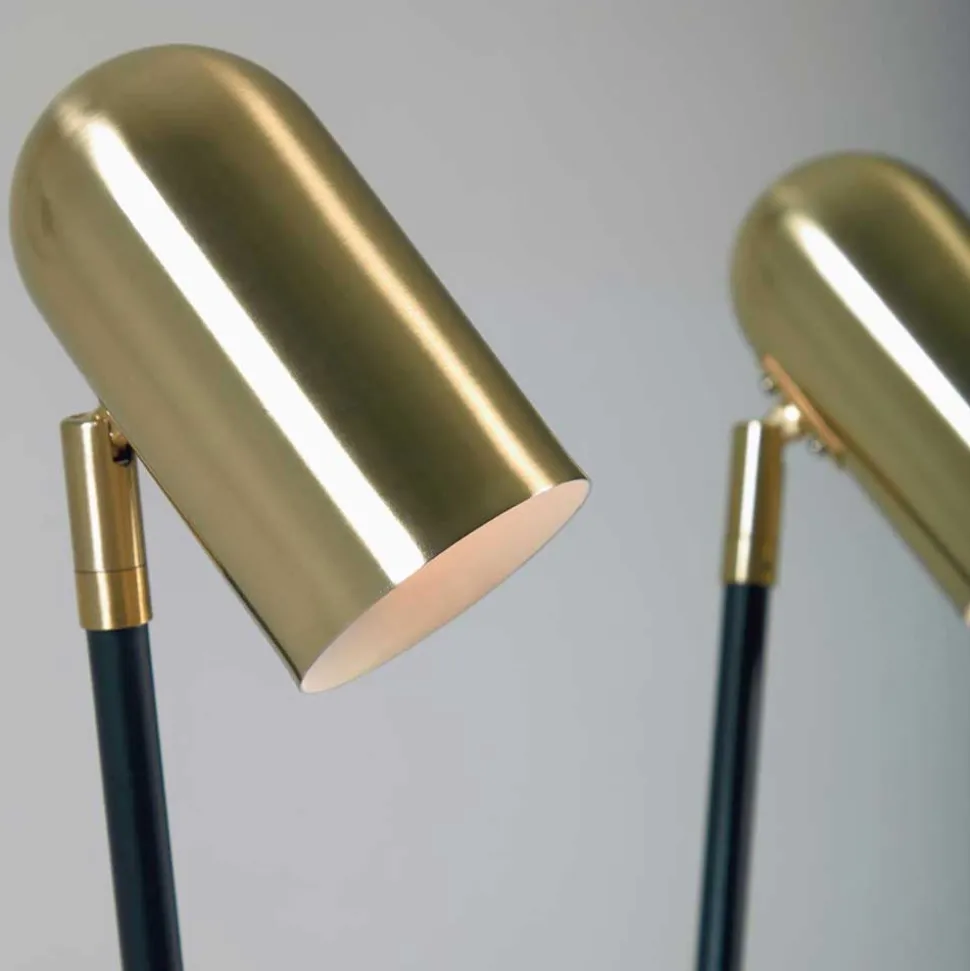 2-flammige Design Stehlampe in Messing - Lounger