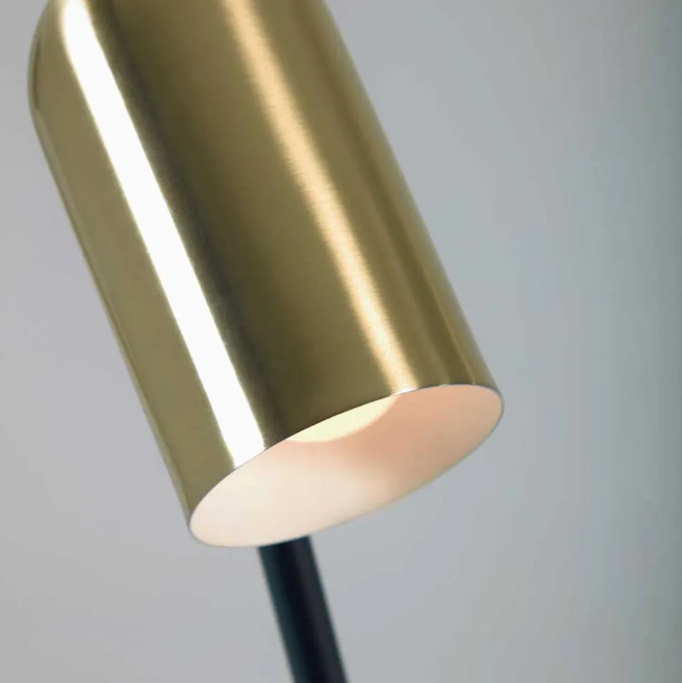 2-flammige Design Stehlampe in Messing - Lounger