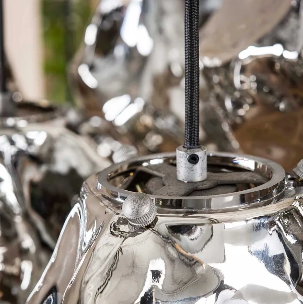 7-flammige Hängelampe in Fels Stein Optik - Domniar