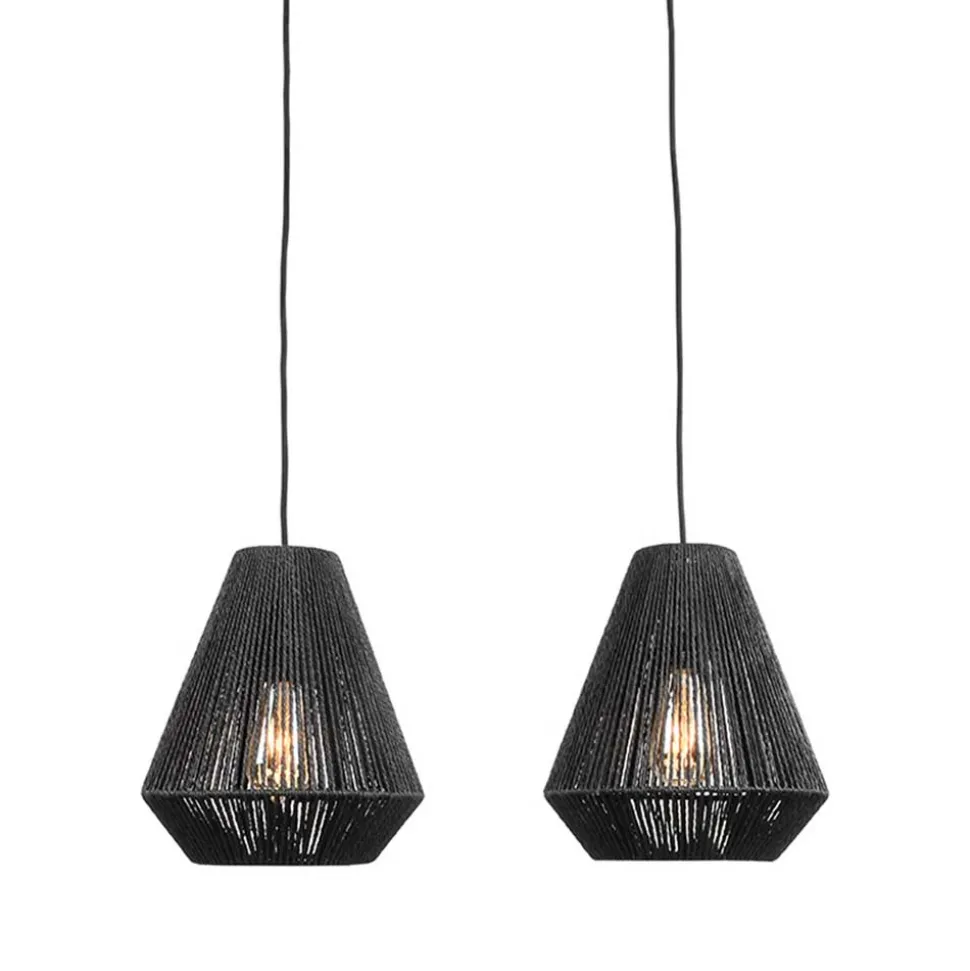 2-flammige Hängelampe in Schwarz - Lacredu