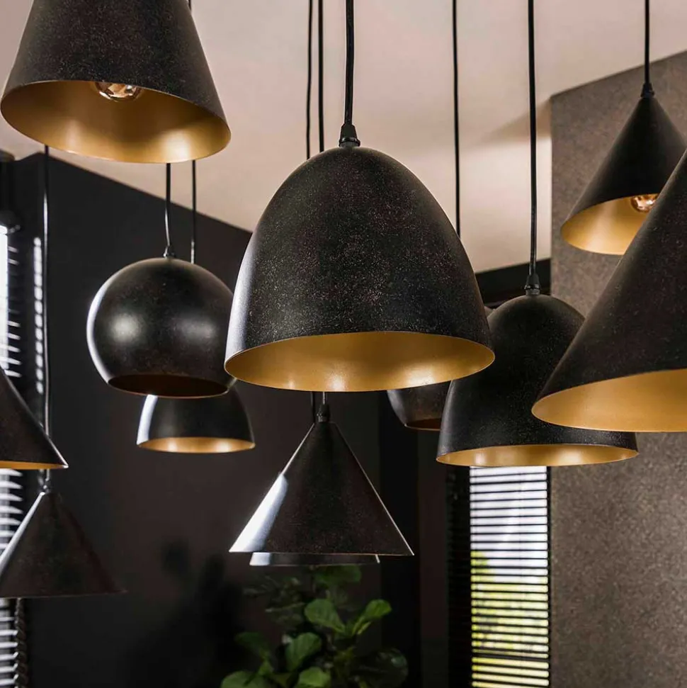 18-flammige Hängelampe in Schwarzgrau - Civetta