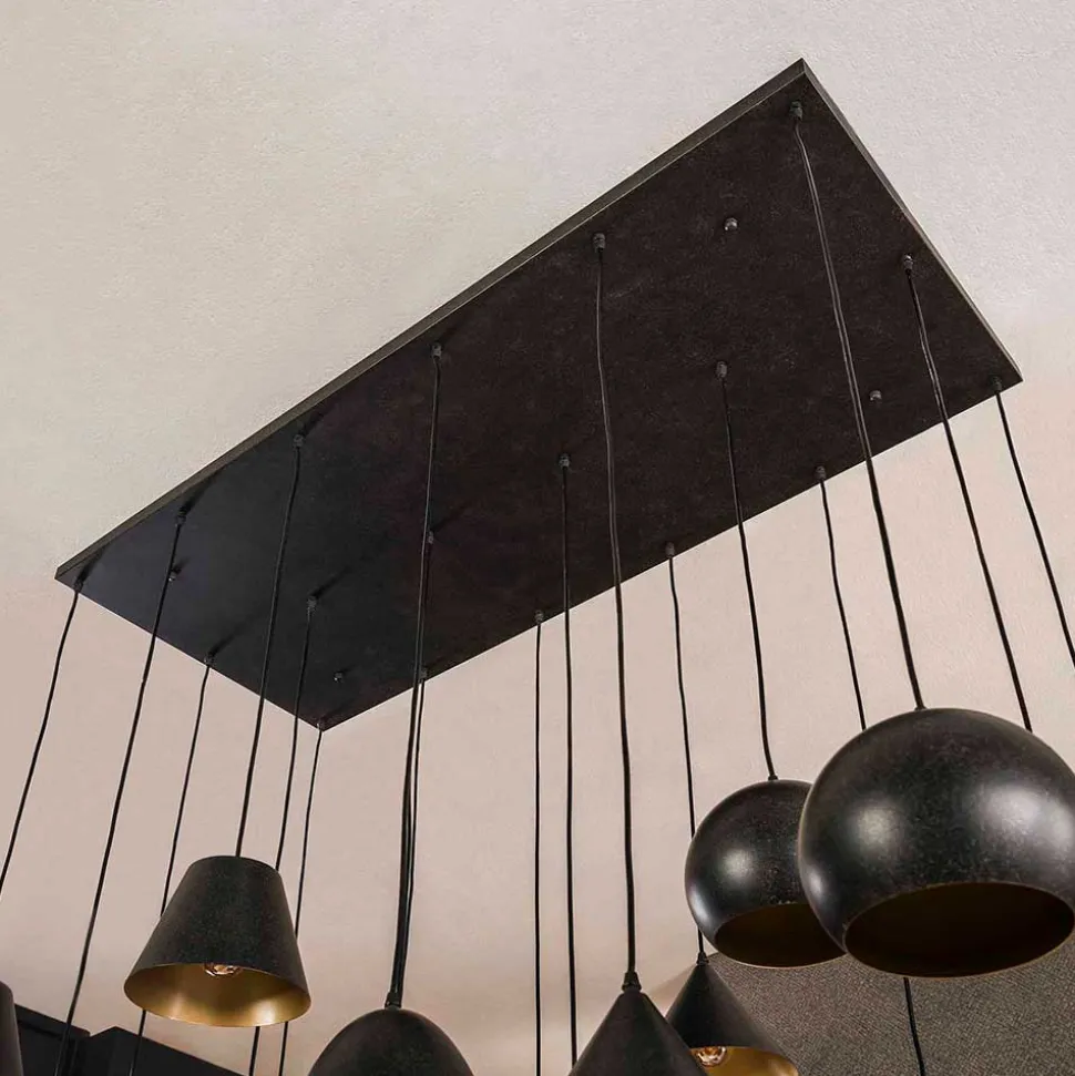 18-flammige Hängelampe in Schwarzgrau - Civetta