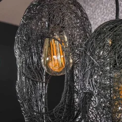 5-flammige Hängelampe mit Drahtschirmen - Juanda