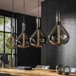 4-flammige Hängelampe mit Tropfen Form Schirmen - United