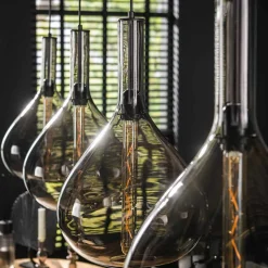 4-flammige Hängelampe mit Tropfen Form Schirmen - United