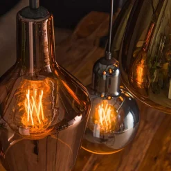 6-flammige Hängelampe mit verschiedenen Glasschirmen - Gerri