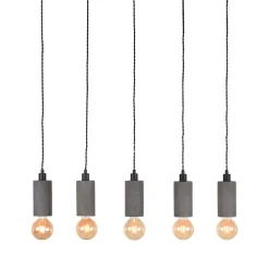 5-flammige Hängeleuchte aus Beton und Metall - Canopuss