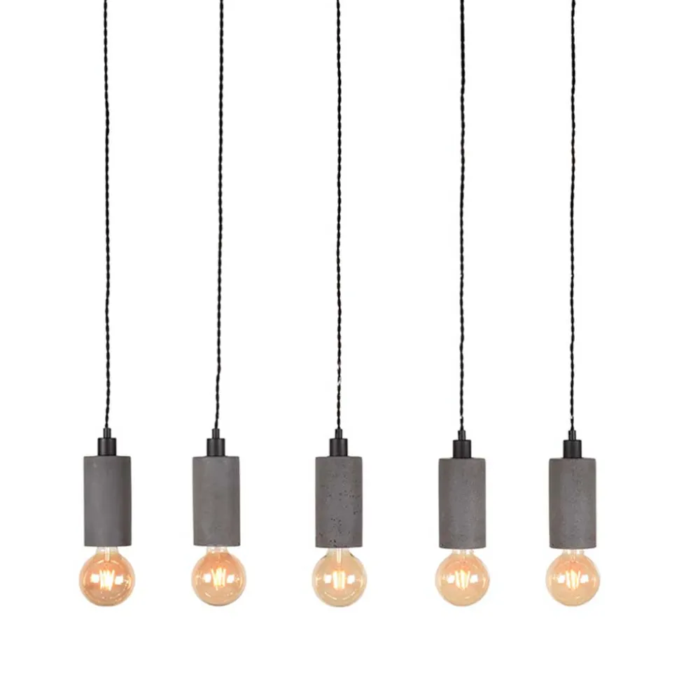 5-flammige Hängeleuchte aus Beton und Metall - Canopuss