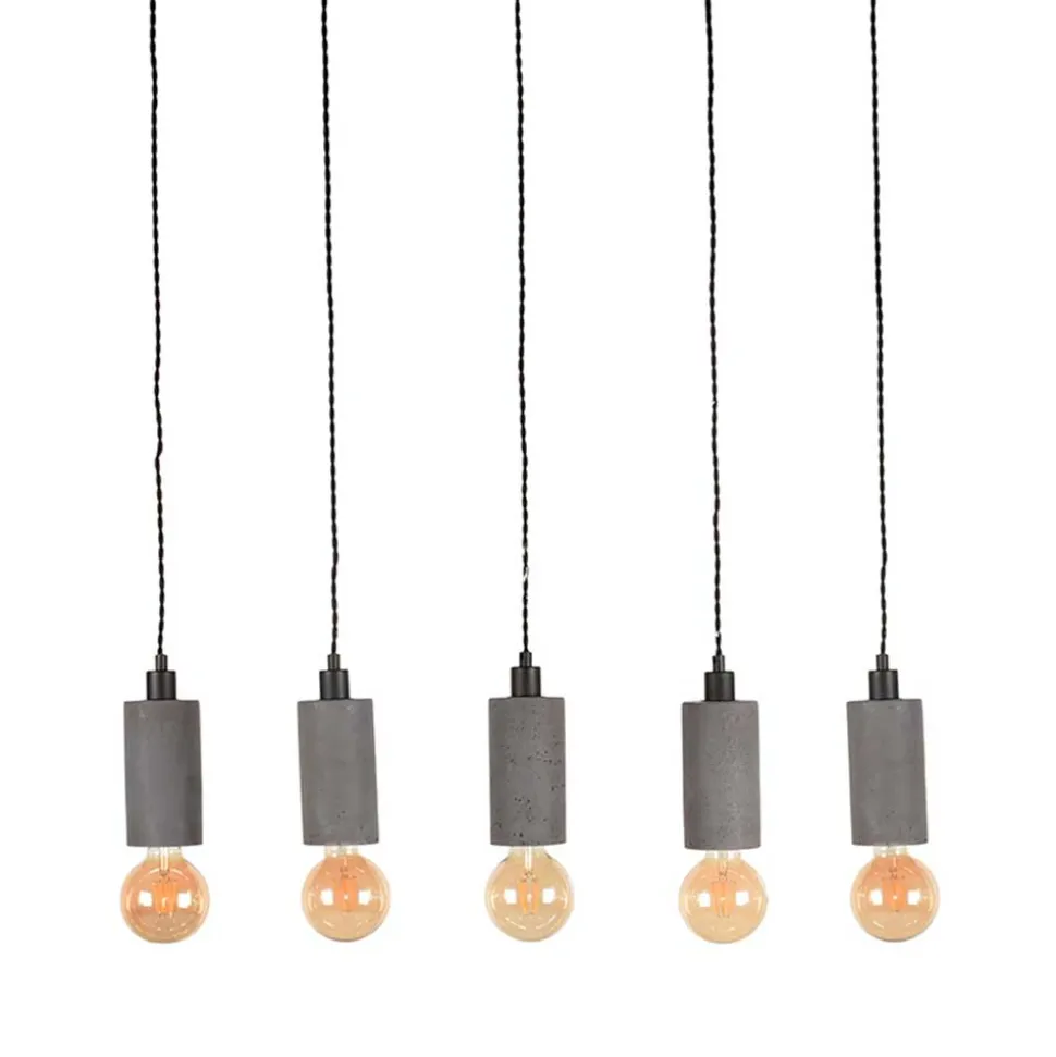 5-flammige Hängeleuchte aus Beton und Metall - Canopuss