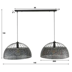 2-flammige Hängeleuchte im Industry Chic - Talyteo