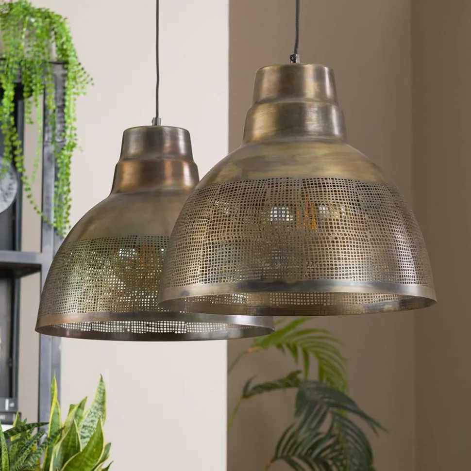 2-flammige Hängeleuchte in Bronze Antik - Jaines