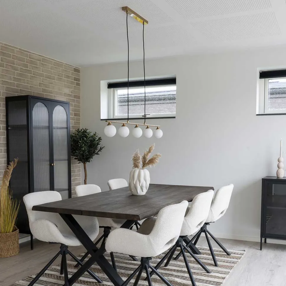 5-flammige Hängeleuchte in Messingfarben - Liselo