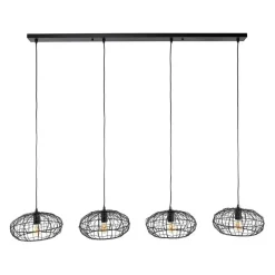 4-flammige Hängeleuchte mit Drahtschirmen - Pardial