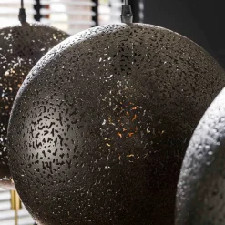 3-flammige Kugel-Hängelampe in Schwarz - Feixon