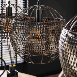 3-flammige Metall Hängeleuchte in Schwarzbraun - Casamarina