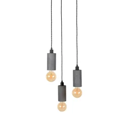 3-flammige Pendelleuchte aus Beton und Metall - Canopuss