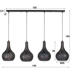4-flammige Pendelleuchte fürs Esszimmer - Denada