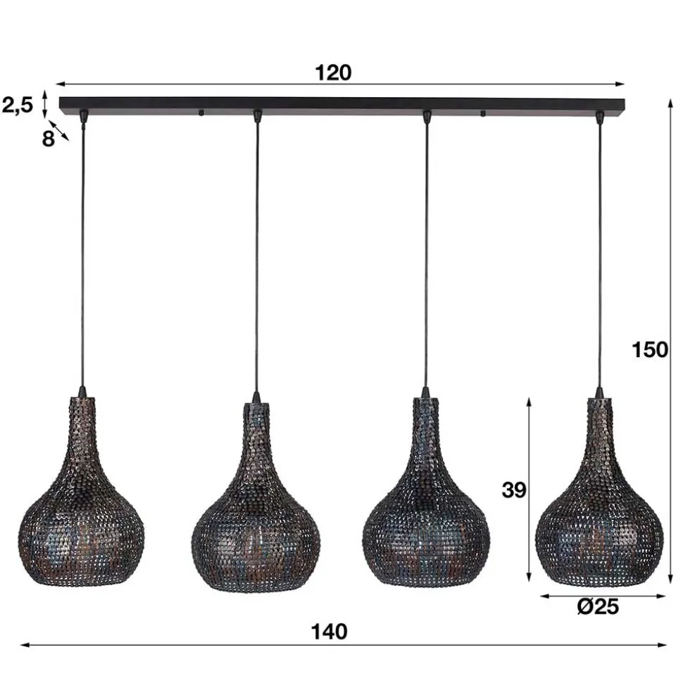 4-flammige Pendelleuchte fürs Esszimmer - Denada