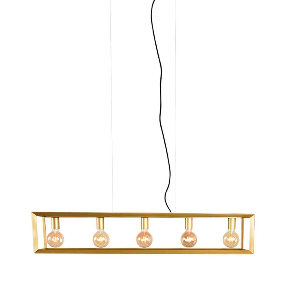 5-flammige Pendelleuchte in Gold - Gannices