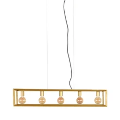 5-flammige Pendelleuchte in Gold - Gannices