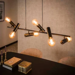 6-flammige Pendelleuchte in Anthrazit - Gozoa