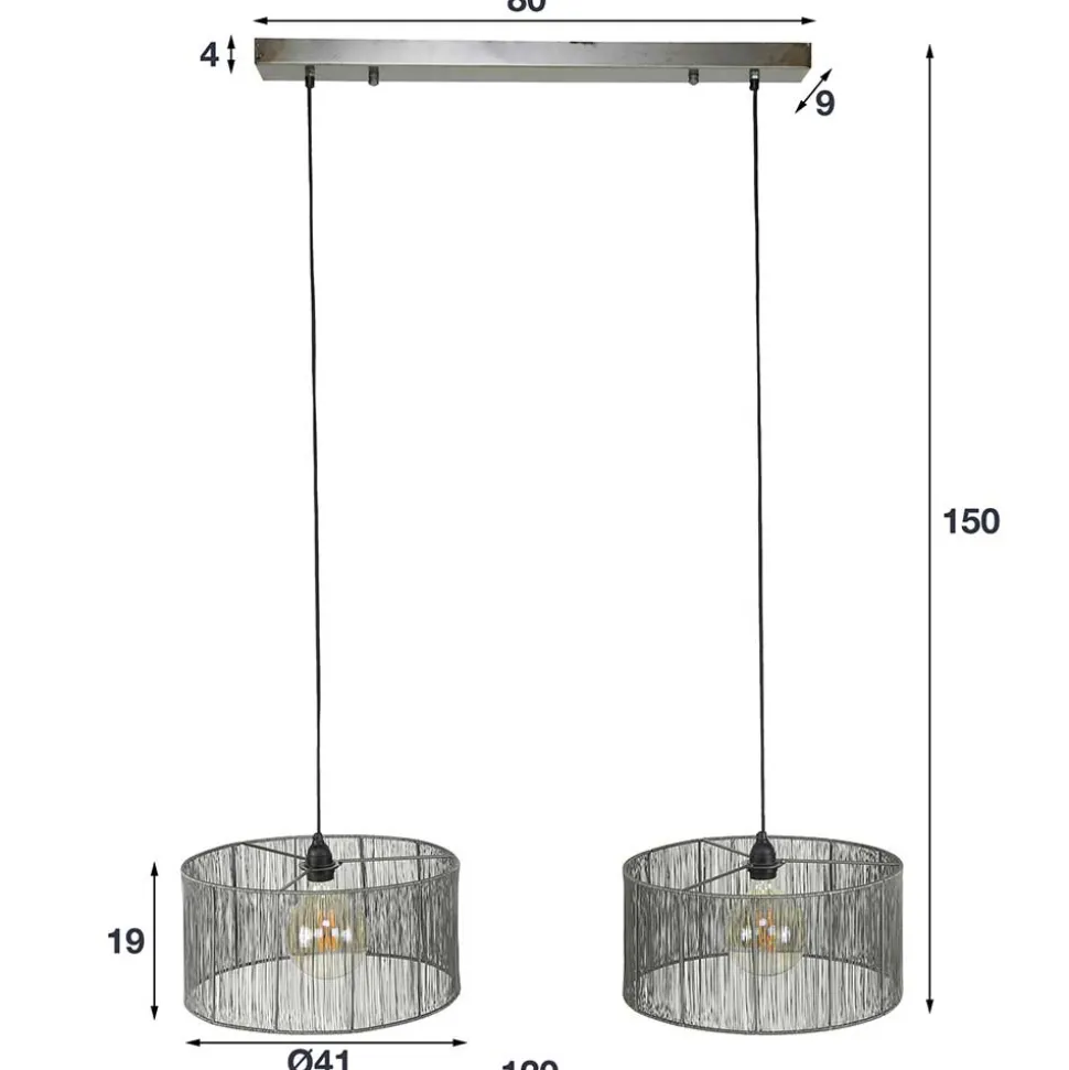 2-flammige Pendelleuchte in modernem Design - Nadia