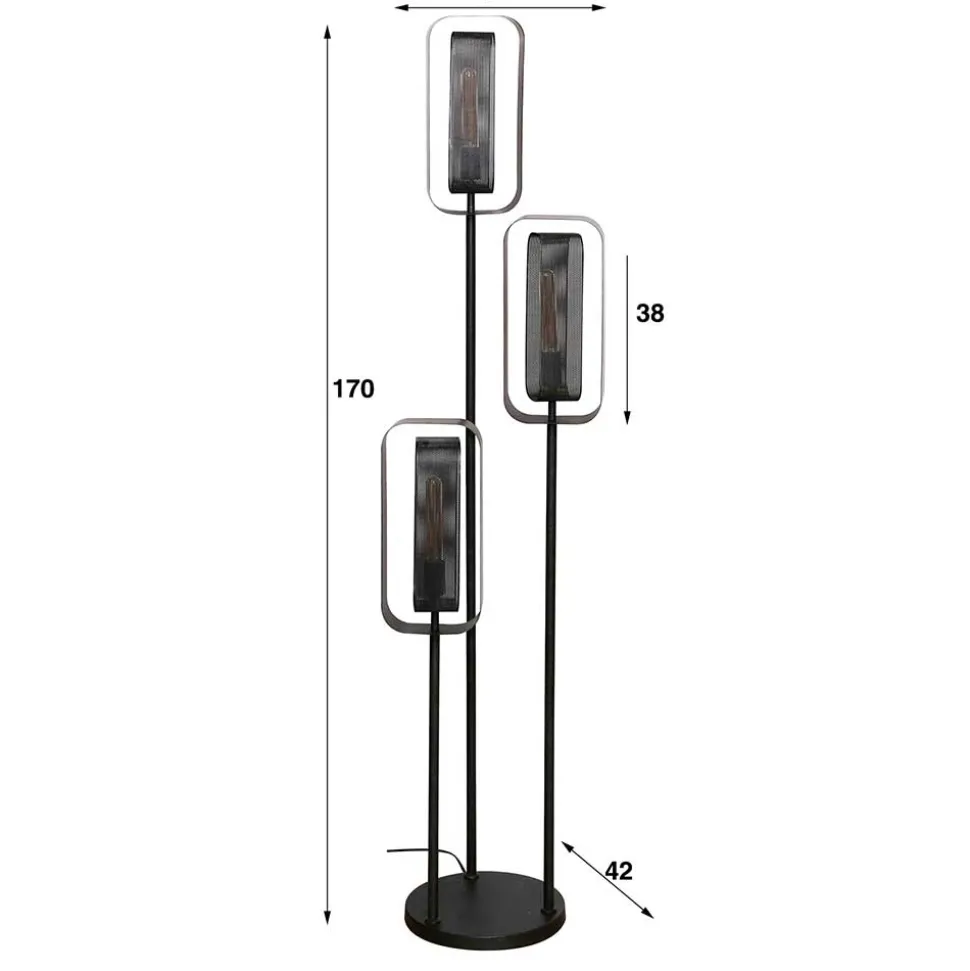 3-flammige Stehleuchte aus Metall - Folivia