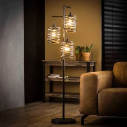 3-flammiger Stehleuchter in Anthrazit Metall - mexiko