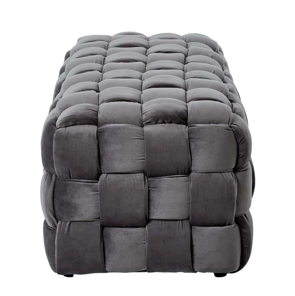 Flechtdesign Samtbank in Platingrau - Lessia