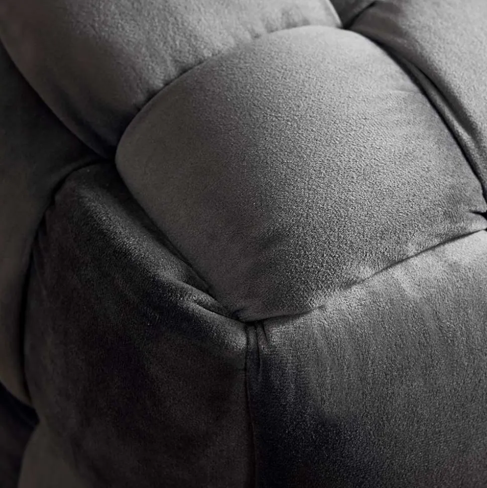 Flechtdesign Samtbank in Platingrau - Lessia