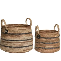 Flechtkorb Set aus Bananenblatt - Avocado (zweiteilig)