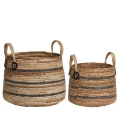 Flechtkorb Set aus Bananenblatt - Avocado (zweiteilig)