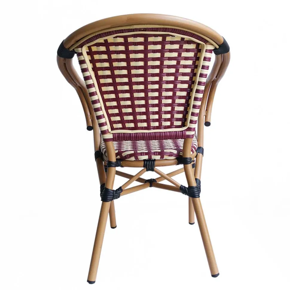 Flechtsessel aus Kunstrattan in Rot & Weiß - Fascinoso (2er Set)