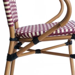 Flechtsessel aus Kunstrattan in Rot & Weiß - Fascinoso (2er Set)