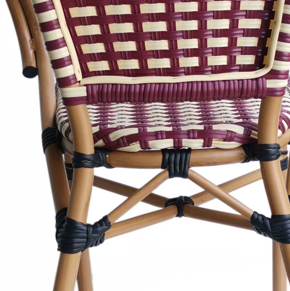 Flechtsessel aus Kunstrattan in Rot & Weiß - Fascinoso (2er Set)