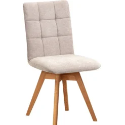 Flockstoff-Stühle in Beige - Drojan (2er Set)