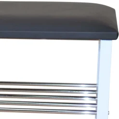 Flur Bank mit Kunstleder Schwarz Siska mit 2 Schuhablagen