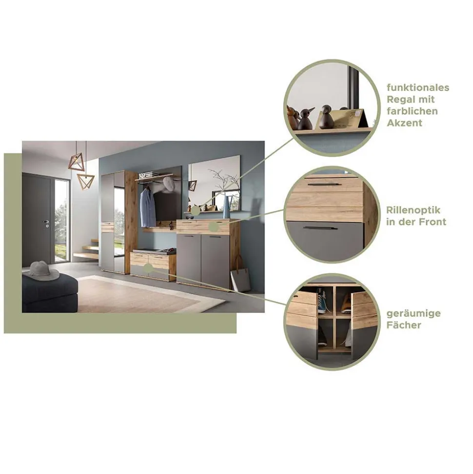 Flur Einrichtung Möbel Kombination - Catamaron (vierteilig)