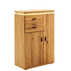 Flur Hochkommode aus Balkeneiche Massivholz - Robats