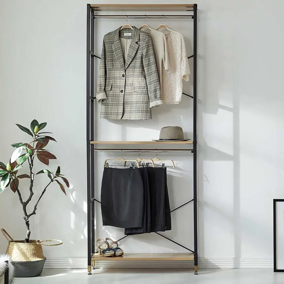 Flur Regal Garderobe mit zwei Kleiderstangen - Vilettra