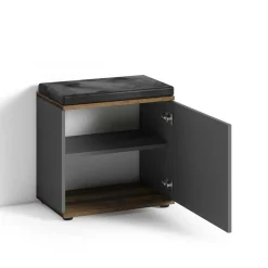 Flurbank in Anthrazit und Altholz Optik - Vlatu