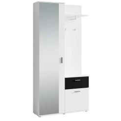 Flureinrichtung Garderobe in Weiß Schwarz - Massa